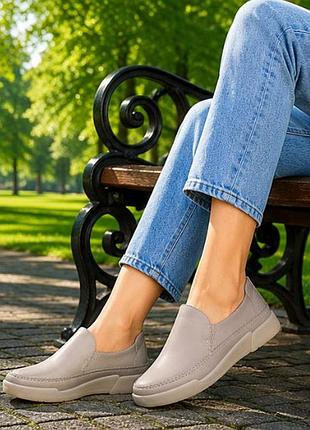 Р.36 clarks женские кожаные слипоны оригинал