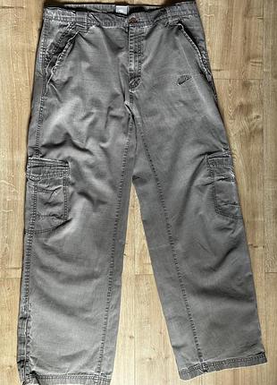 Штани vintage nike cargo pants grey drill y2k tech