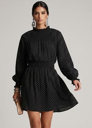 Плаття чорне з горловиною в горох topshop бавовна