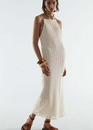 Платье ажурная сетка zara