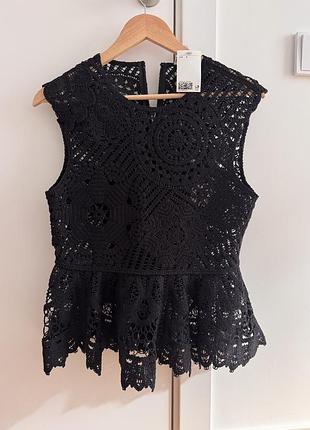 Вʼязаний топ h&m, s, чорний