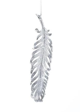Новогоднее украшение перышко antique silver, 19*5*2 см, 133134 новогоднее украшение, 133134