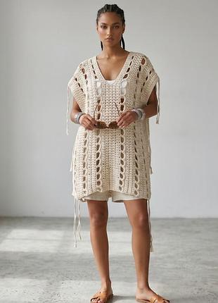 В'язаний жилет ручної роботи topshop, стиль бохо, 100% бавовна