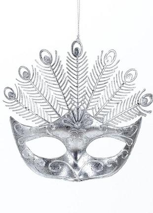 Новогоднее украшение маска antique silver, 13*13*3 см, 146532 новогоднее украшение, 146532