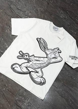 Брендовая мужская футболка iceberg looney tunes disney bugs bunny