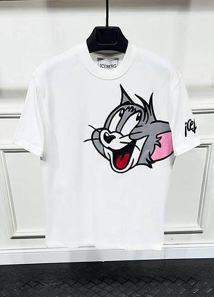 Брендовая мужская футболка iceberg tom and jerry