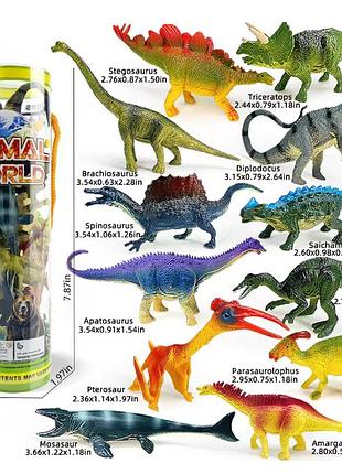 Набор фигурок динозавров 12 шт — игрушки для детей, реалистичные мини-рептилии, пластиковые животные