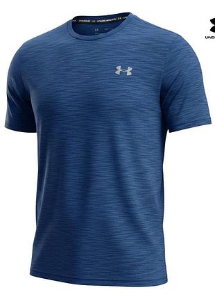 Оригинальная мужская футболка under armour размер m синяя спортивная для бега зала тренировок андер армур ундер армор а1