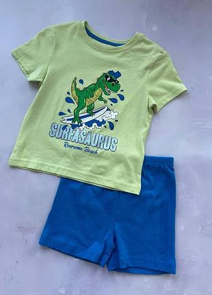 Піжама на хлопчика літня surfasaurus бавовняна primark р.92 см (1,5-2 роки)