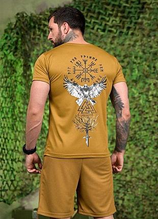 Спортивний літній костюм чоловіча тактична selion eagle койот coolmax