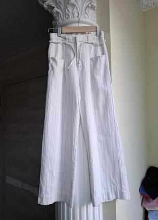 Штани, брюки zara, бавовна, льон