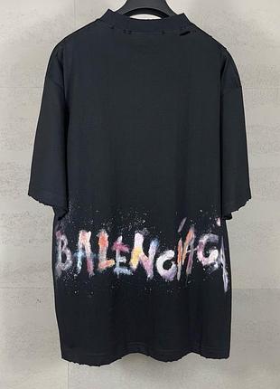 Balenciaga футболка мужская оверсайз чёрная унисекс