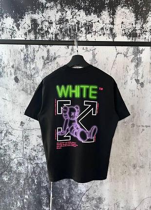 Off-white x kaws брендовая футболка оверсайз мужская