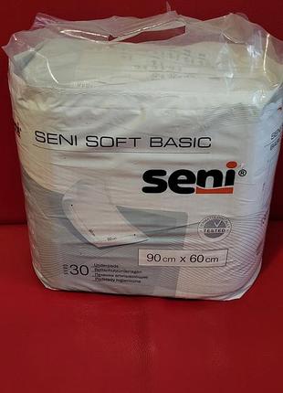 Пеленки одноразовые упростилочные seni soft basic 90x60 см