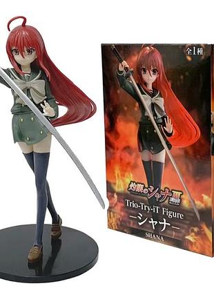 Колекційна аніме-фігурка шана / shana — палаюча шана / shakugan no shana trio-try-it figure з катаною, 18 см