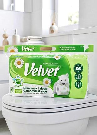 Velvet туалетний папір тришаровий ромашка, 8 рулонів