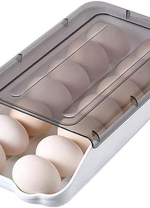Контейнер - лоток для зберігання яєць egg tray органайзер для холодильника на 14 яєць