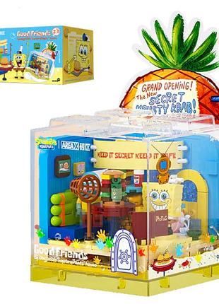 Конструктор дом губки боба квадратные брюки constructor spongebob's squarepants house, 3d мини-румбокс
