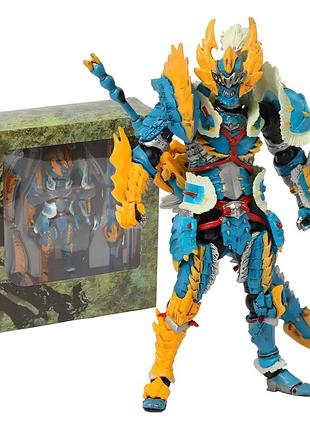 Колекційна фігурка monster hunter zinogre armor 15 см — рухлива action figure мисливець у броні зіногра з гри монстер хантер