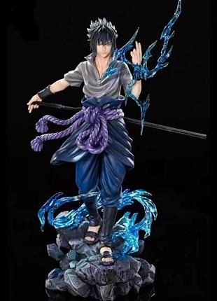 Колекційна фігурка naruto sasuke uchiha - аніме-статуетка наруто саске учіха з ефектом блискавки chidori, 23 см