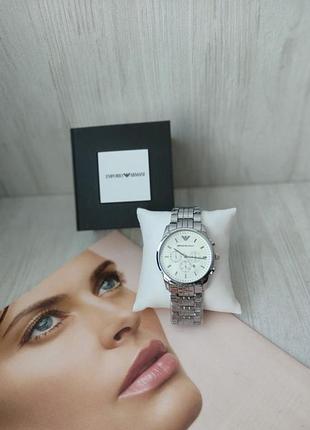 Мужские часы armani в коробке silver
