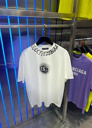Брендовая футболка dolce gabbana оверсайз белая