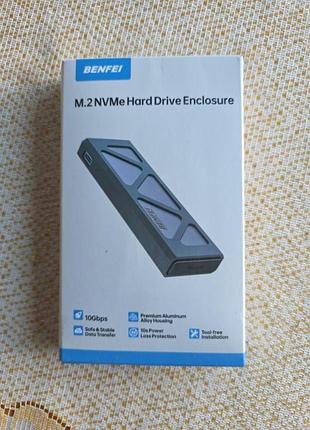 Адаптер корпуса для ssd накопителя benfei nvme m.2 usb 3.2 с охлаждающей подставкой, 10 гбит/с для nvme pcie m-key/m+b key в 2230/2242/2260/2280