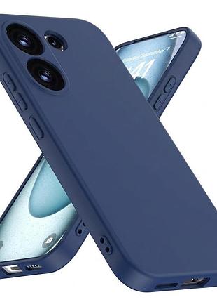 Чехол fiji full soft premium для poco x8 pro противоударный бампер с микрофиброй dark blue