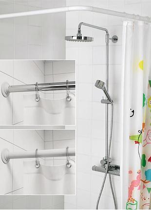 Штанга для шторки кутова mixxus cra-a-90x90 90x90cm (алюміній) (блістер) (ac3591)