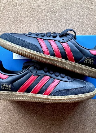 Adidas samba og - carbon/better scarlett/gum