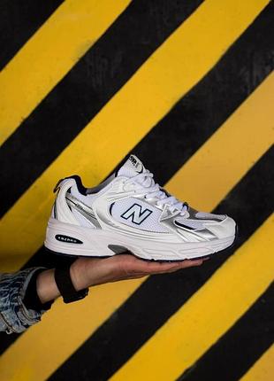 Белые кроссовки new balance 530 navy blue х нью беланс 39