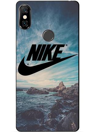 Силиконовый бампер чехол для xiaomi redmi note 6 pro с рисунком nike