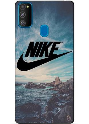 Силіконовий бампер чохол для samsung m21 galaxy m215f з малюнком nike