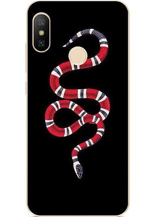 Силиконовый бампер для xiaomi redmi note 6 pro с рисунком змея