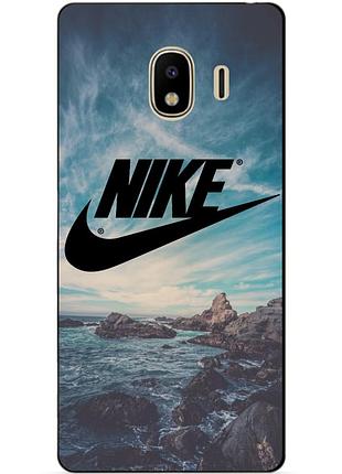 Силиконовый бампер чехол для samsung j4 galaxy j400 с рисунком nike