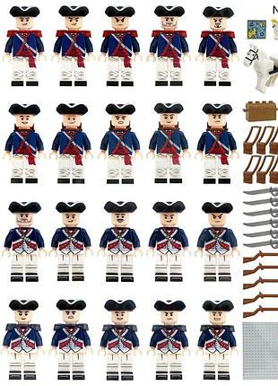 Набор минифигурок «армия сша война за независимость» (figures sets m8227) — 24 минифигурки, лошадь и пушка