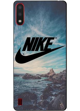 Силиконовый бампер чехол для samsung a01 galaxy a015f с рисунком nike