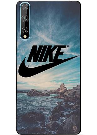 Силиконовый чехол бампер для huawei p smart s с рисунком nike