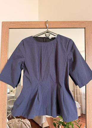 Приталена блуза zara з баскою (peplum top), розмір m