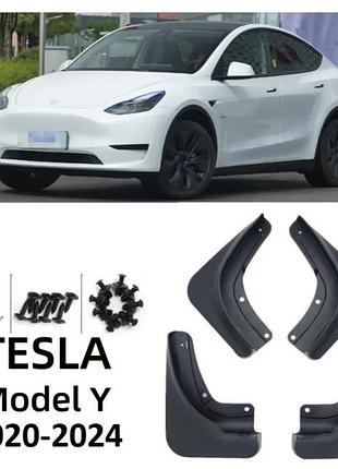 Бризковики для tesla model y 2020-2024, гумопластик комплект, захист від бруду