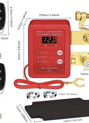 Дистанційний розумний вимикач акумулятора, 12v пульт ду з led-дисплеєм