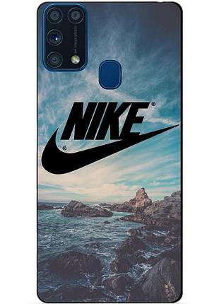 Силиконовый бампер чехол для samsung m31 galaxy m315f с рисунком nike