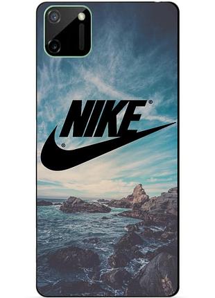 Силиконовый чехол бампер для realme c11 с рисунком nike