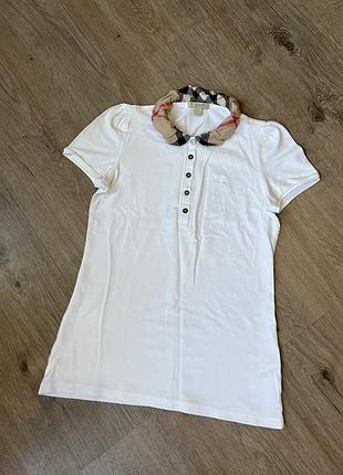 Burberry brit checked collar polo t-shirt жіноче поло футболка