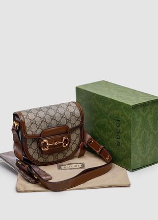 Жіноча сумка gucci horsebit saddle 1654 premium