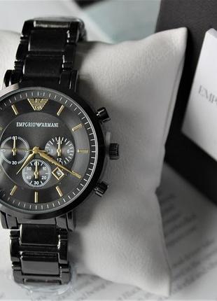 Чоловічі наручні годинники armani в коробці black
