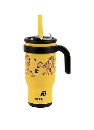 Термокружка kite garfield з трубочкою 530 мл