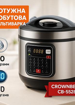 Мультиварка 30 программ crownberg cb-5528 5л 1000вт электронное управление с дисплеем и функцией скороварки tb-93