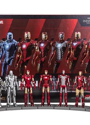 Набор фигурок iron man hall of armor zd toys (7 шт) — железный человек марвел мстители action figure collectible