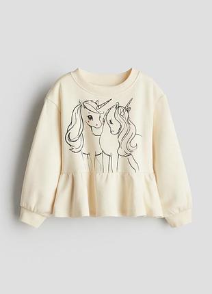 Тепла кофта з трикотажу на флісі h&m для дівчинки